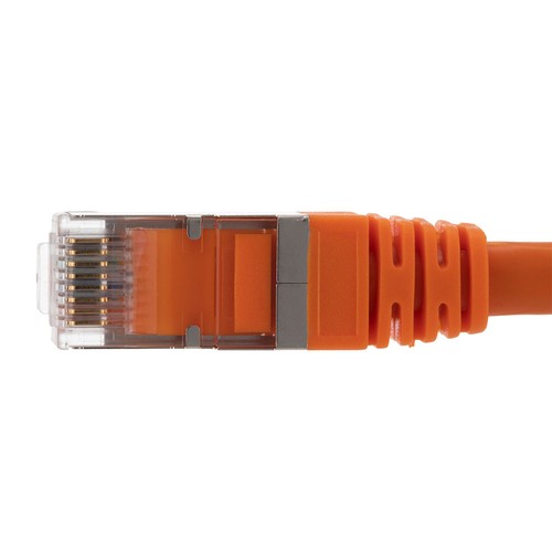 Cable de conexión Ethernet CAT6A, S/FTP, 26AWG, 0,5 pies, paquete de 5, naranja - Imagen 3 de 4
