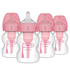 Dr. Brown'S Anti-Colic Options Wide-Neck Baby Bottles, Pink, 5 Oz, 4-Pack