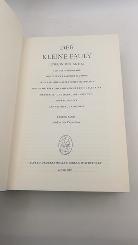 Ziegler / Sontheimer / Gärtner Der Kleine Pauly. Lexikon der Antike. Erster [.. - Bild 3 von 5