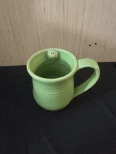 Smile Mug Handmade Ceramic Lime Green 12 To 14oz Seeds Of Happiness