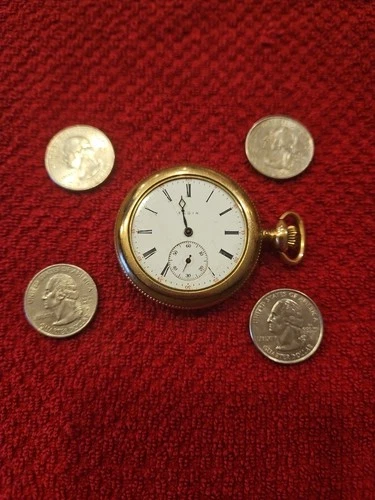 Elgin Antique Pocket Watch Runs But Needs Work Illinois Watch Case