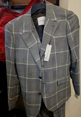 TOPMAN Grey  Suit, Blazer 40 R, Vest. & Pants 32/32 R  MENS NEW