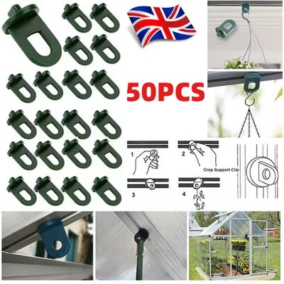 Pack 50 Plastic Greenhouse Shading Fixing Clips Hanging Plants Twist Clips Hooks