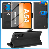 HandyhüLle FüR Galaxy A54 5G Schwarz Mit Standfunktion Kartenfach SchutzhüLle