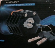 Pagoda Folding Bike Lock Keyed Metal Black La...
