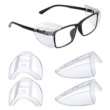 Eye Glasses Side Shields, Flexible Slip on Side Shields for Prescription Glas...