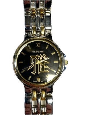 Elegant Vintage Wristwatch Works Well New Battery Two Tone 8 