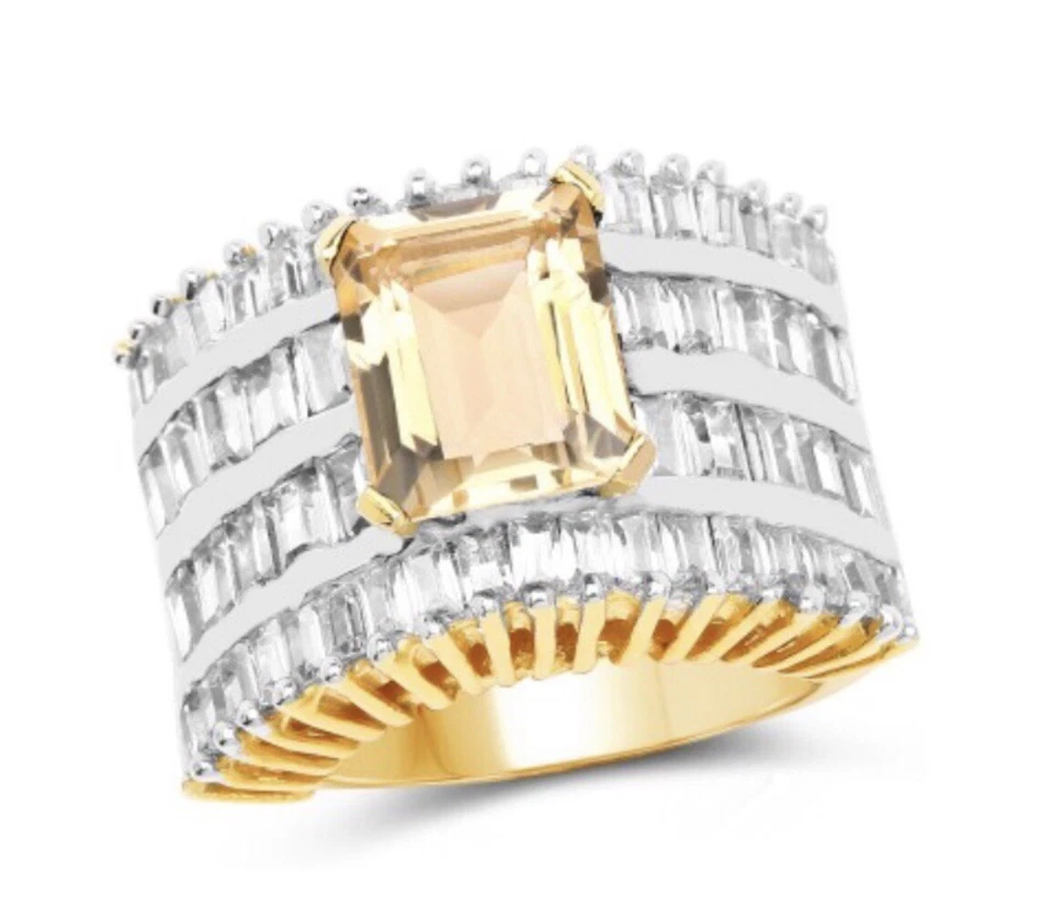 Anillo para mujer enchapado en rodio oro blanco talla 8 Foto 3 de 4