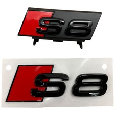 Original Audi S8 Kühlergrill Heck Emblem Schriftzug Logo Schwarz A8 4D 4E 4H 4N