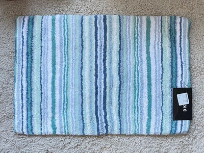 DKNY Bath Rug Mat - Mint Teal Aqua Green Blue White ...