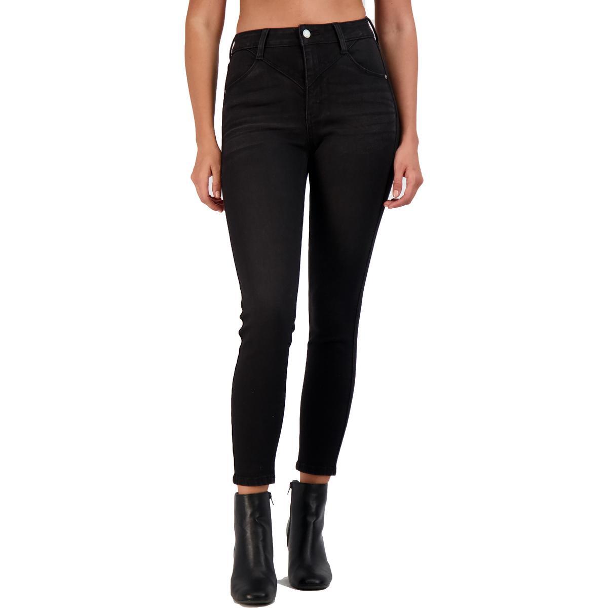Just Black Womens Black High Rise Slim Denim Skinny Jeans 24  9395