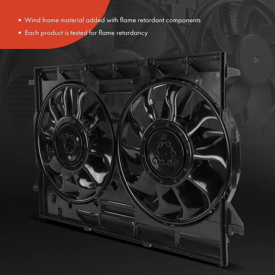 Conjunto de ventilador de refrigeración de doble radiador con motor sin escobillas para Audi Q5 SQ5 2018-2023 Foto 3 de 4