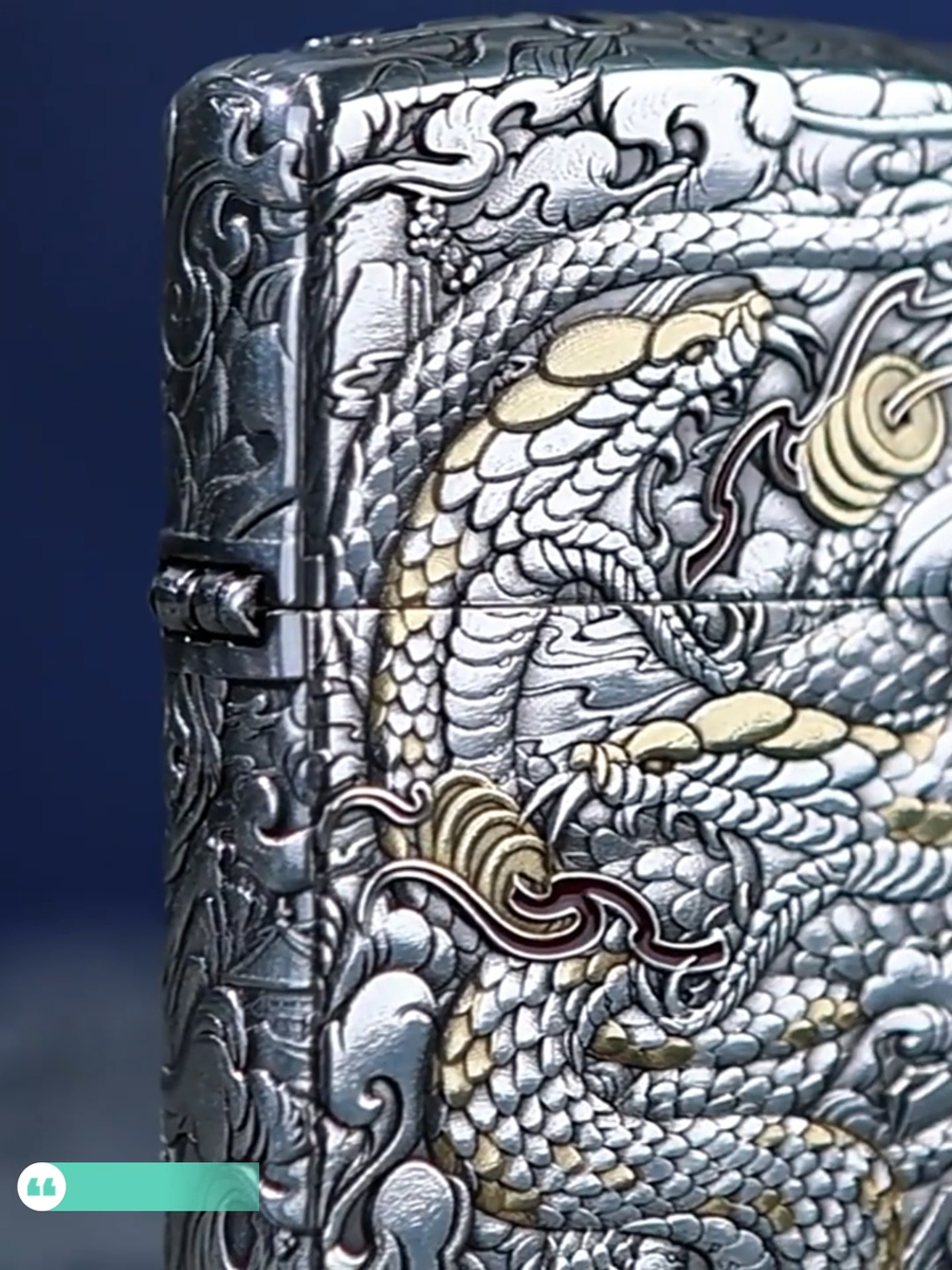 Zippo Rich Snake Armor Lighter 360° Engraved Chrome Gift for Him