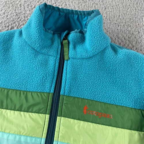 Cotopaxi Kids Small Teca Fleece Full Zip Fleece Jacket Blue w/ Sunset Stripe - Picture 6 of 13