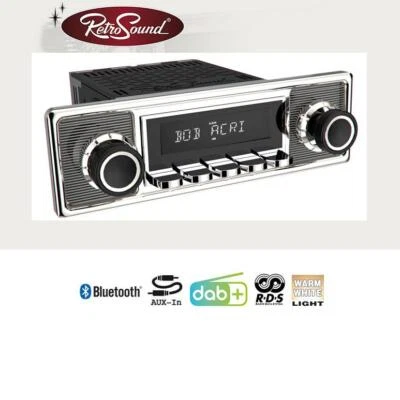 RETROSOUND RSD-BECKER-CHROME-1DAB-1 Bluetooth 1-DIN DAB Autoradio Vintage - Photo 1/4