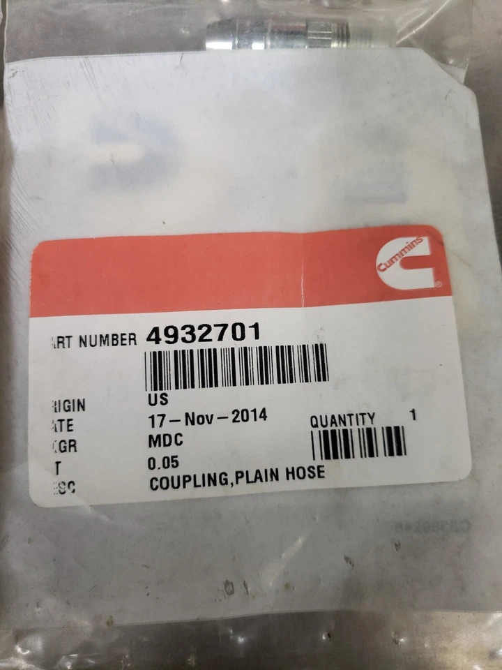 Cummins 4932701 Multi Purpose Breather Hose Connector  ( QTY 1 ) - Image 2 of 3