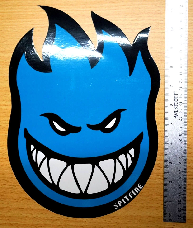 Spitfire Blue Bighead Sticker 11.25 in x 8 in Classic XL Skateboard Decal