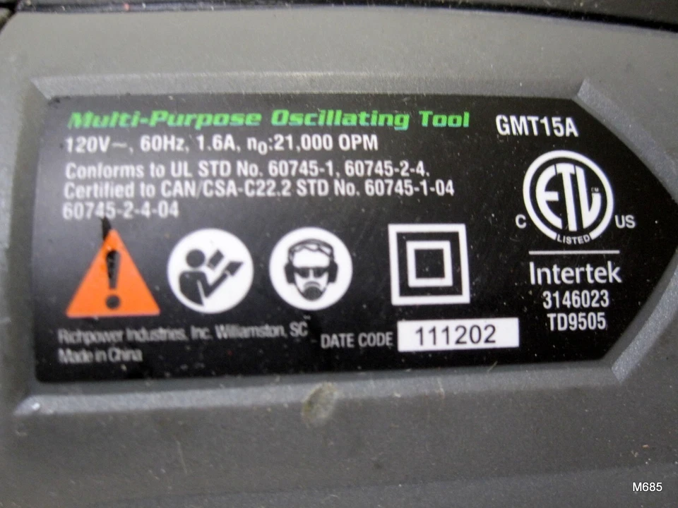 Genesis 1.5A Multi-Purpose Oscillating Tool GMT15A c-x - Image 2 of 3