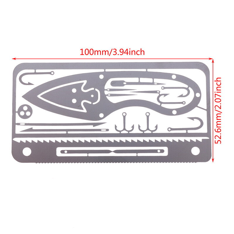 1set Multi Tools Card Survival Wallet Sized Camping Hiking Emergency EDC .go