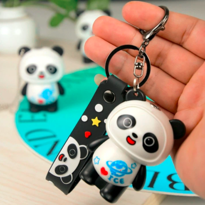 Cute Panda Torch Lighter w Pink Flame Keychain Kawaii Lighters