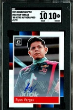 2021 Donruss Optic '88 Retro Racing #81 Ryan Vargas 49/99 SGC 10 w/ 10 AUT