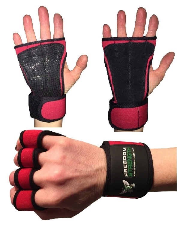 Rouge Crossfit Gants D'entraînement paume protectors guards pour Fitness