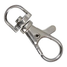 100 Premium Metal Lobster Claw Clasp Hook Findings - 1.5 Inch w Round Eye D Ring
