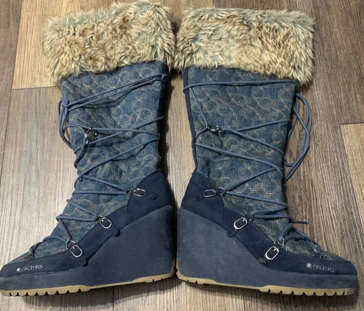 Akademiks Blizzard 07 Denim Boots with Fur Womens 6.5 Lace Akademiks Blizzard 07 Denim Boots with Fur Womens 6.5 Lace