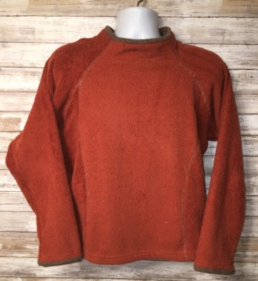Wooly Bully Wear Mens Orange Fleece Crewneck Sweater Size L