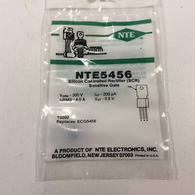 (4) NTE5456 Silicon Controlled Rectifier (SCR) 4 A Sensitive Gate TO202 - 4/Lot