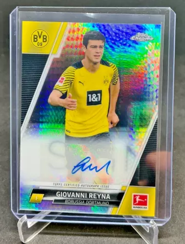 2021/22 Topps Chrome Bundesliga GIOVANNI REYNA Prism Refractor AUTO 157/175
