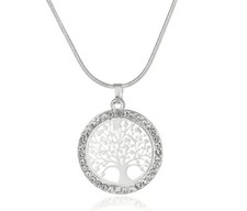 Collana Donna ALBERO DELLA VITA ciondolo Argento con Catena in Acciaio