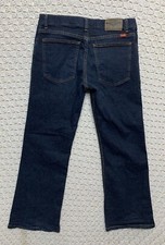 Wrangler Jeans Sz 14 Husky Straight Dark Blue Denim Adjustable Waist W30 L27