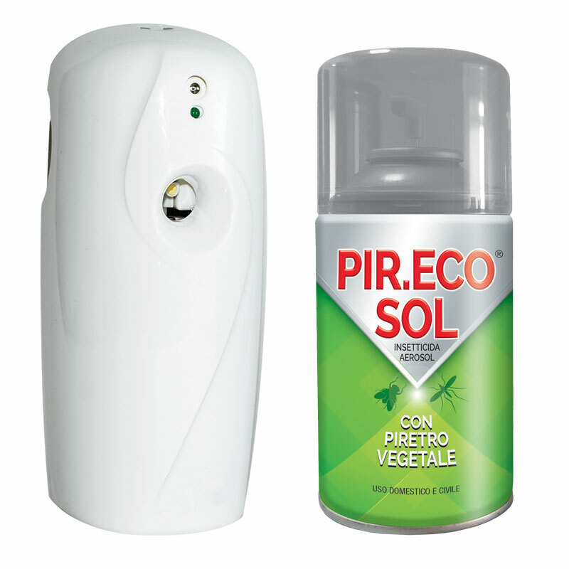PIR.ECO SOL Insetticida aerosol con piretro vegetale + Erogatore automatic 250ml