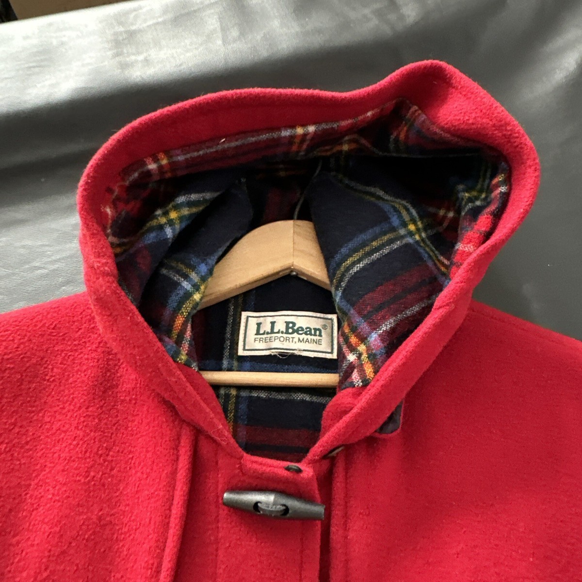 Vintage LL Bean Women's M or L Peacoat Made in USA Red Wool Toggle