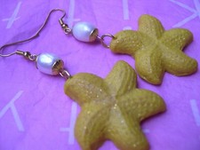 orecchini stelle marine fimo perle starfish earrings offerta!!!