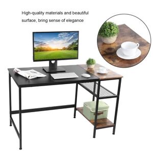 1.2M Wooden Computer Desk Sturdy Metal Frame Home Office Workstation Study Table