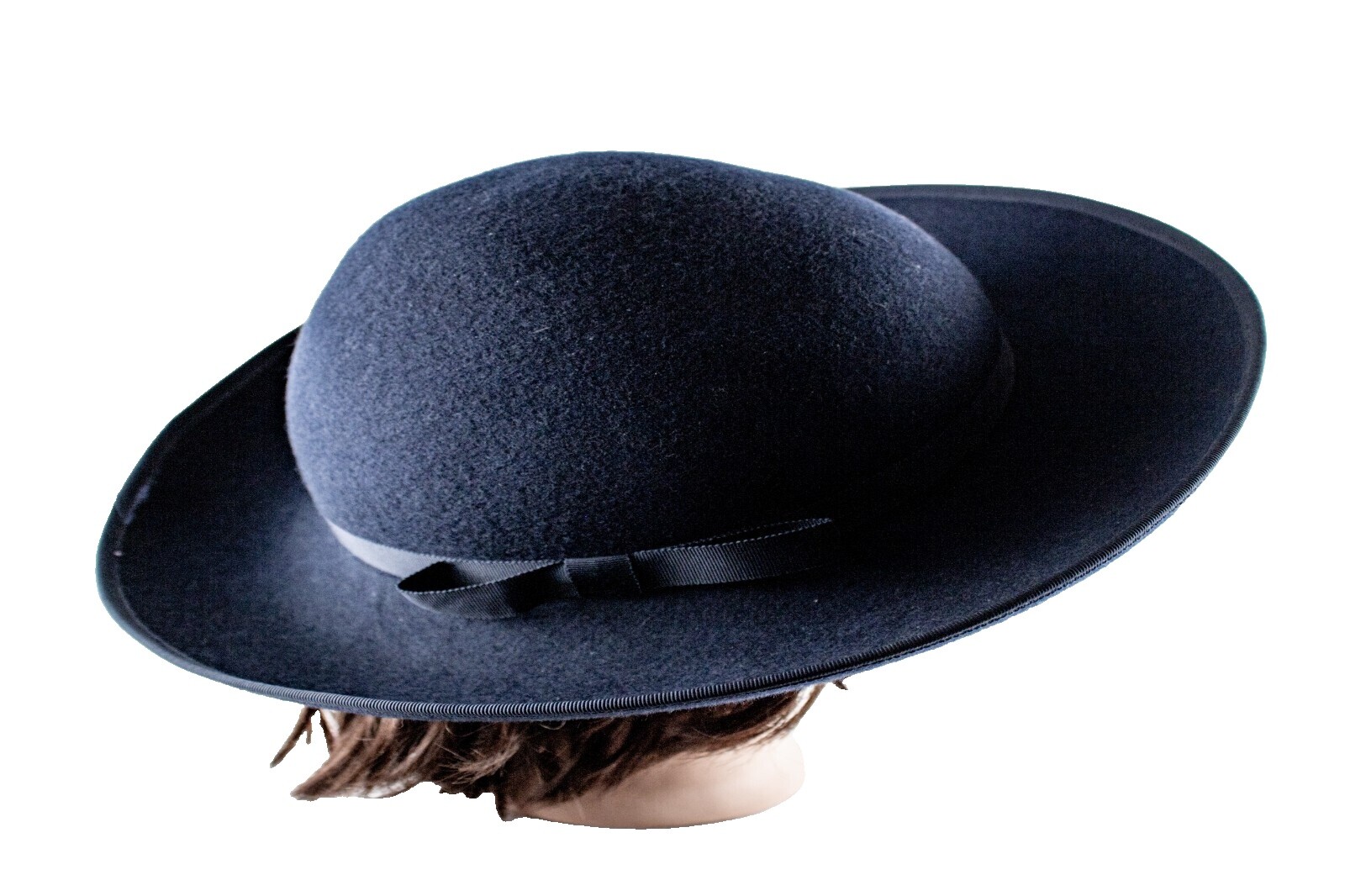 LAURA ASHLEY Hat Womens Bowler Black Wool Made Great Britain LARGE / XL Laura Ashley 100% Wool Hats for Women for sale | eBay main image 2
