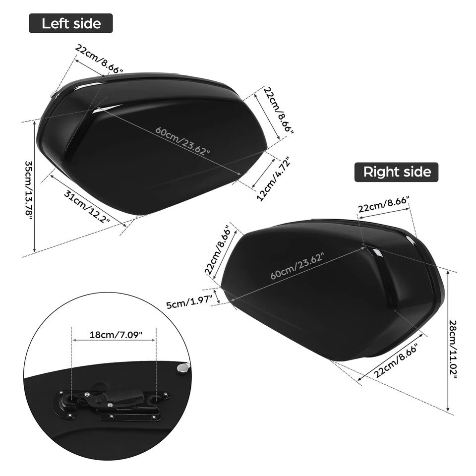 Gloss Black Saddlebag Fit For Harley Softail Street Bob Standard FXBB FXST 18-24 - Изображение 4 из 4