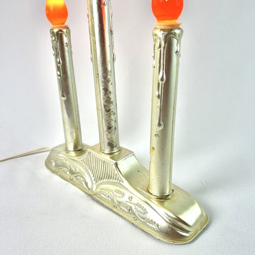VTG Plastic Drip Candelabra Yuletide GOLD Electric Window Christmas 3 Orange - Picture 4 of 16