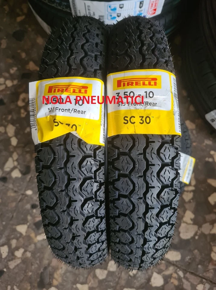 Coppia Pneumatici 3.50-10 51J PIRELLI SC30 DOT 2024 + camere d'aria