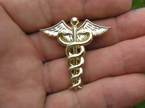 DOCTOR - NURSE MEDICAL GOLD LOGO LAPEL PIN * High Quality * Caduceus Badge - Picture 1 of 3