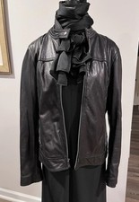 Michael Kors Quilted Genuine Leather Jacket W...