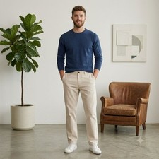 Chaps Mens Khaki Pants 36x29 Measured Custom Fit Cotton Relaxed Chino Straight