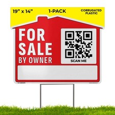 19 14 For Sale by Owner Sign 1-Pack - Weatherproof, Double-Sided  Corrugated