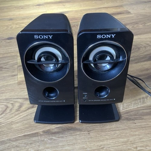 Pair Of Sony SRS-A212 BLK 2.0 Channel Active Speaker System Black Retro Computer