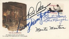 Clayton Moore, Montie Montana, George Montgomery & Rex Allen- Signed FDC