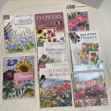 Lot of 8 Flower Painting Instruction Books Watercolors Acrylics Donna Dewberry