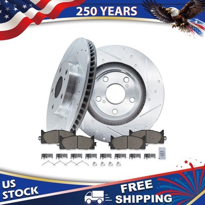 Front Drilled Rotors Brakes Pads For Toyota Camry/Avalon & Lexus ES300h/ES350