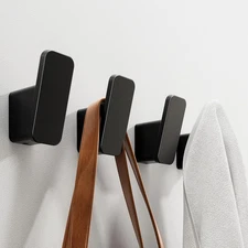 4-Pack Matte Black Towel Hook for Bathroom, Robe Coat Hook, Heavy Duty Wall Hook